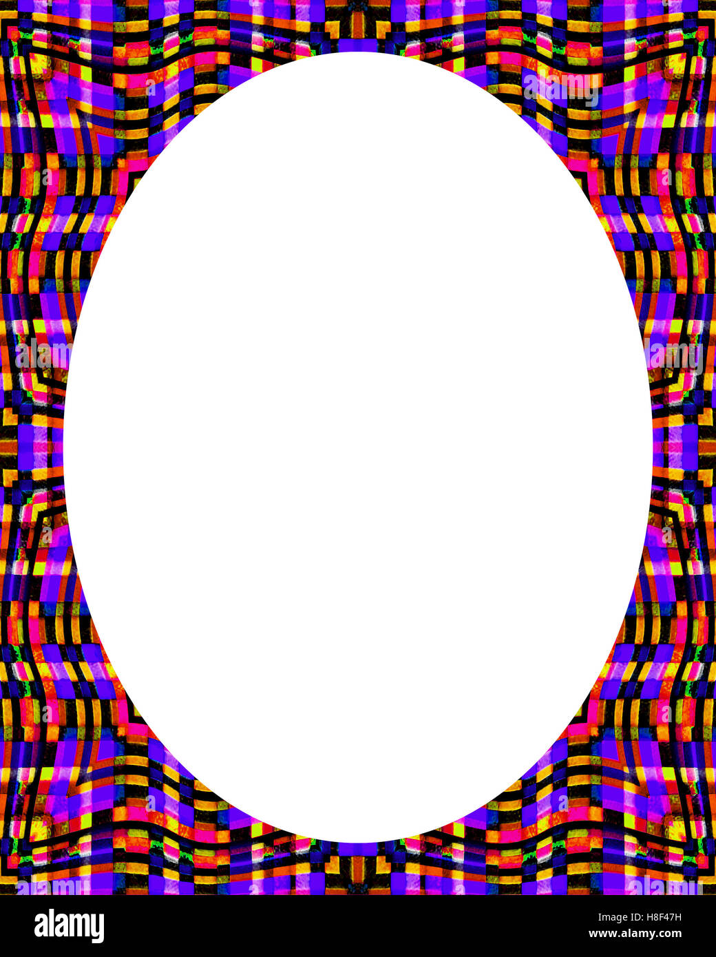 Arrière-plan de cercle blanc décoré avec des frontières design Banque D'Images