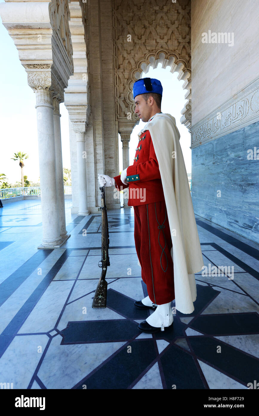 Le Mausolée du Roi Mohammed V à Rabat, Maroc. Banque D'Images