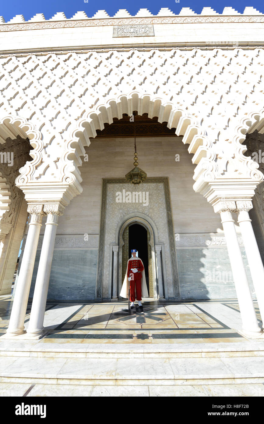 Le Mausolée du Roi Mohammed V à Rabat, Maroc. Banque D'Images