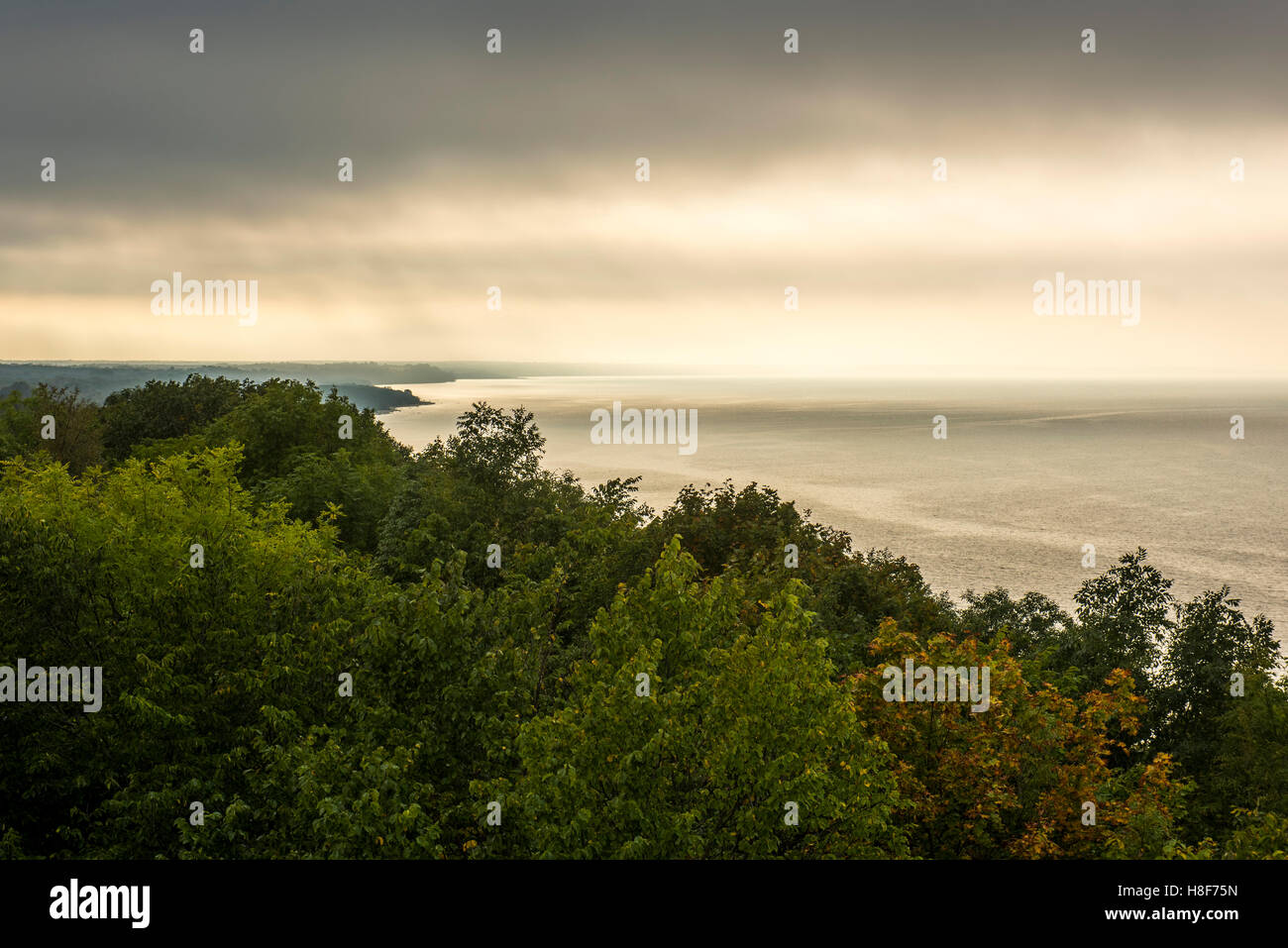Lumière du soir, la mer Baltique, le golfe de Finlande, Kunda, Estonie Banque D'Images