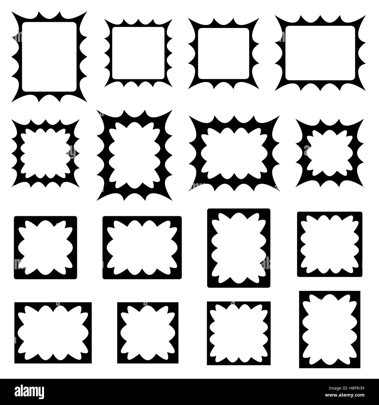 La conception du châssis de forme abstraite noir set Illustration de Vecteur