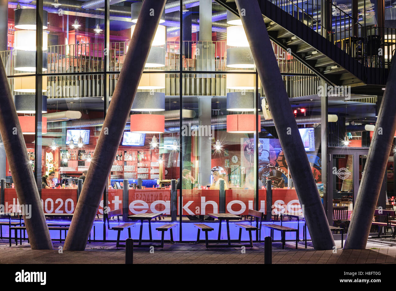 L'Europe, l'Allemagne, Hesse, Francfort, Gutleut, 'Chicago' restaurant Viande Banque D'Images