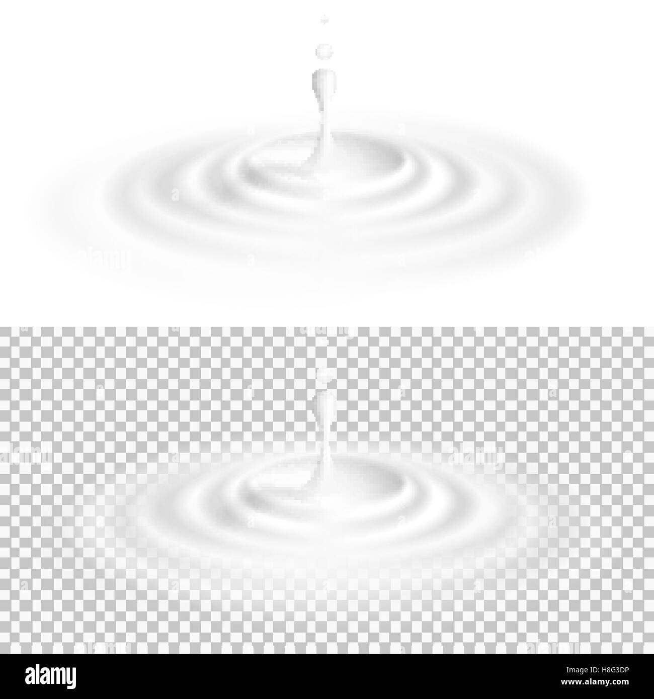 Liquide blanc goutte avec surface d'ondulation. EPS 10 Illustration de Vecteur