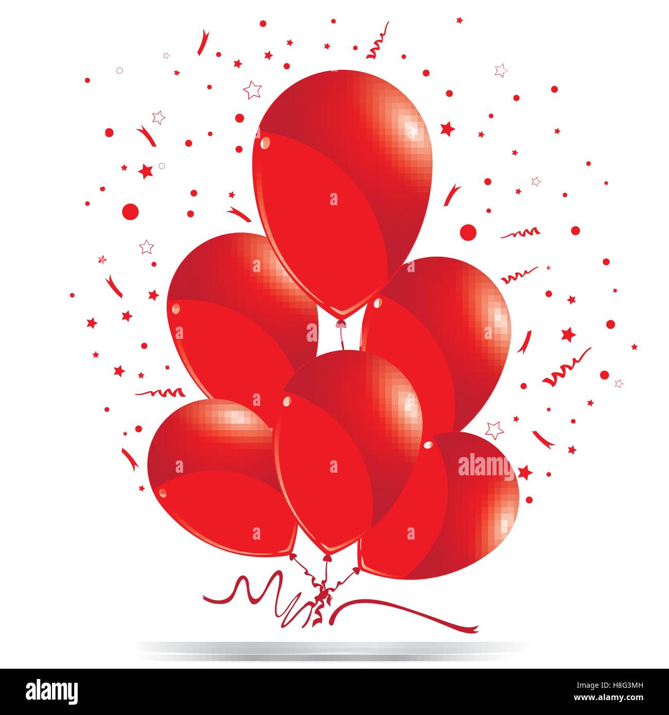 Groupe Rouge Et Bleu De Ballon Illustration de Vecteur - Illustration du  conception, fête: 80133014