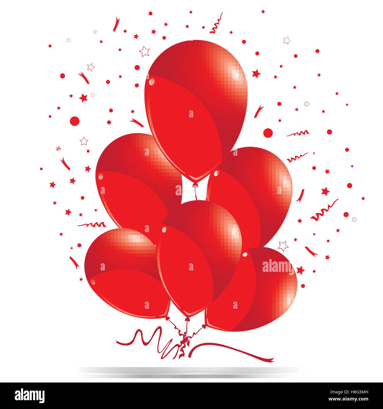 Les Ballons Les Ballons Rouges Anniversaire Fete Coloree Jour Decor Decoration Heureux Maison De Vacances L Icone Art Illustration Image Vectorielle Stock Alamy