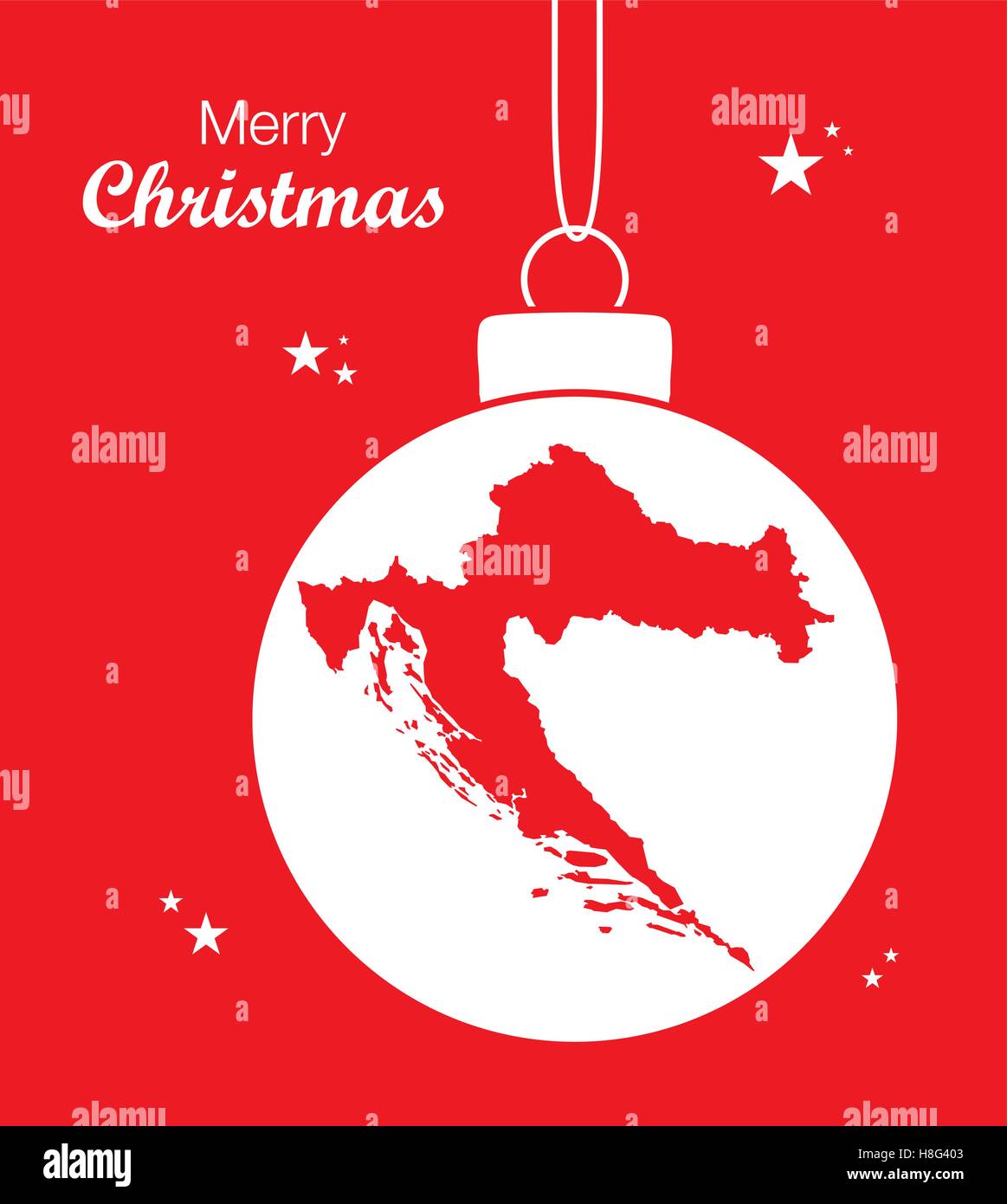 Joyeux Noël Carte Croatie Illustration de Vecteur