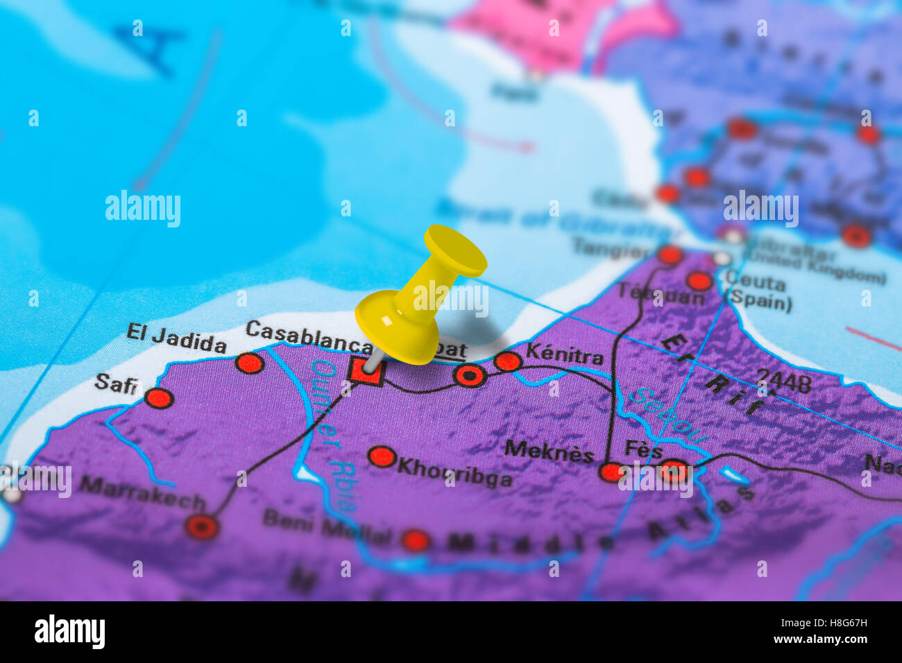 Casablanca Maroc carte Banque D'Images