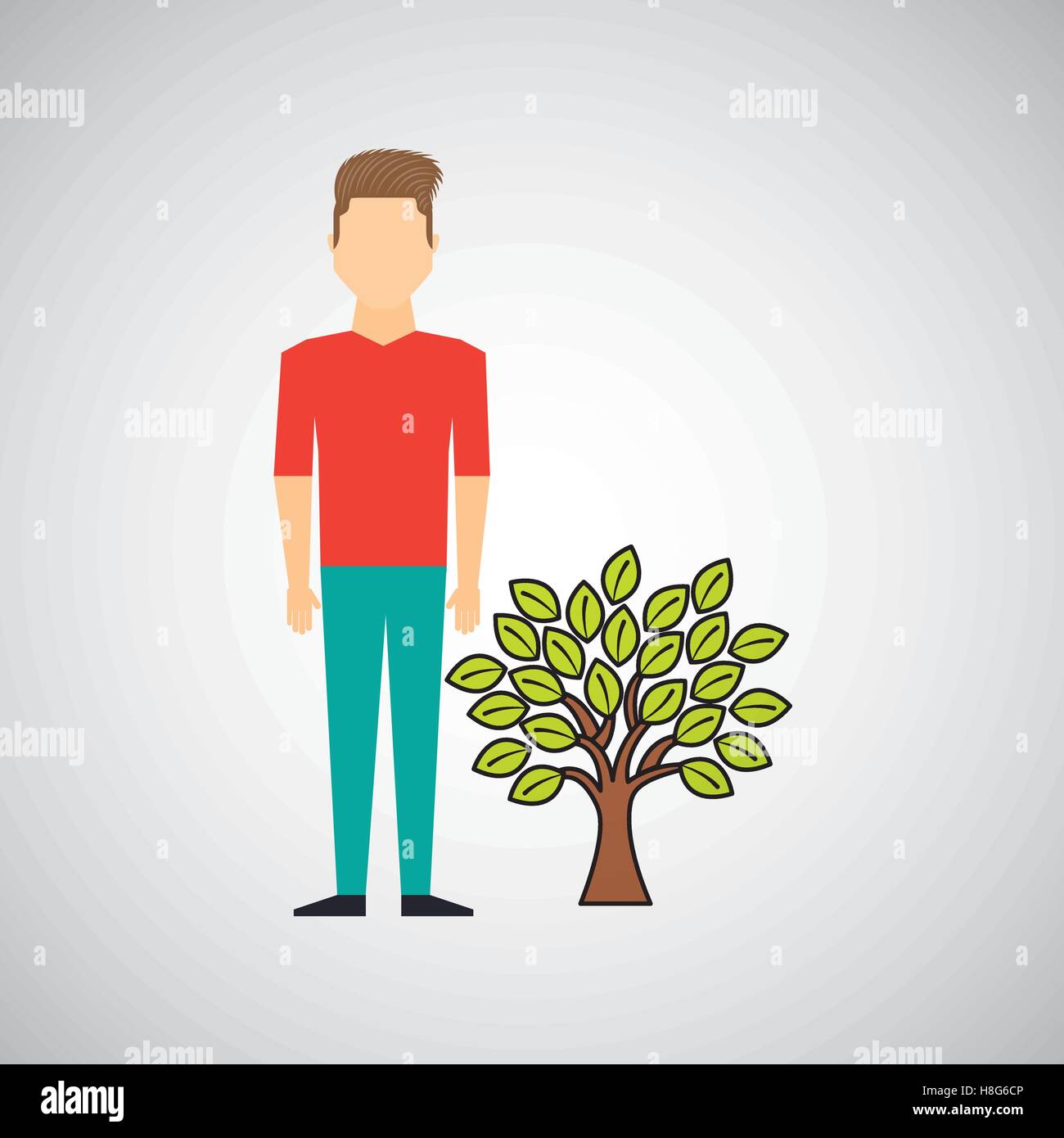 Symbole de l'homme environnement eco conception icône arbre illustration vecteur eps 10 Illustration de Vecteur