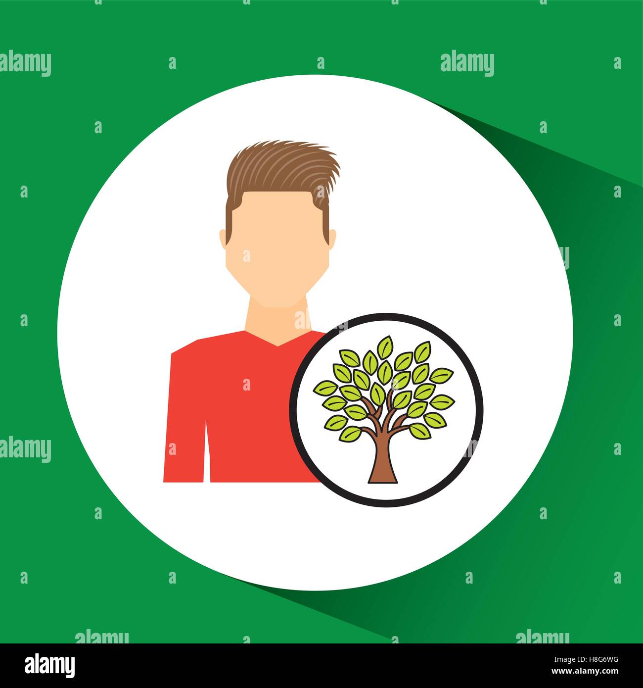 Symbole de l'homme environnement eco conception icône arbre illustration vecteur eps 10 Illustration de Vecteur