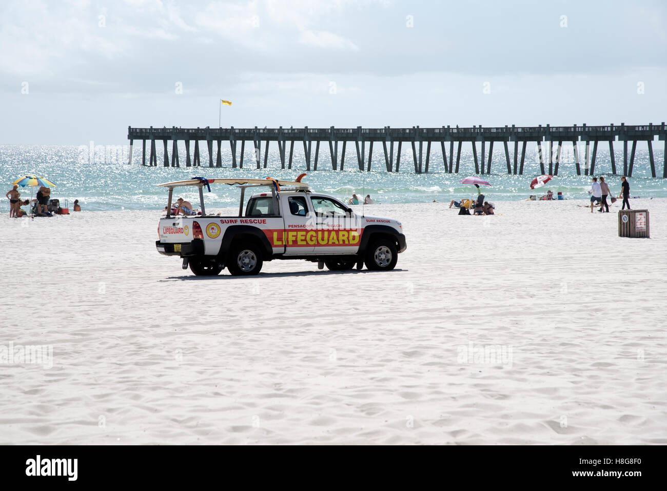Pensacola Beach Floride USA - Lifeguard beach véhicule de patrouille. Banque D'Images