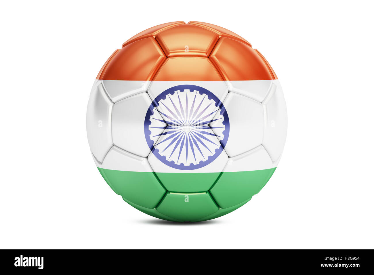 Ballon de football avec le drapeau de l'Inde, 3D Rendering Banque D'Images