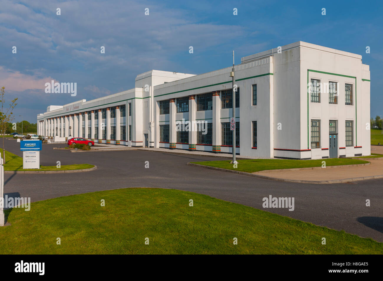 La rénovation bâtiments art déco qui ont été paert de l'India Rubber Company de Inchinnan Banque D'Images