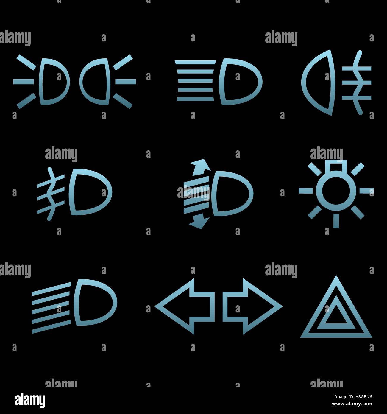 Symboles de l'interface de voiture. Illustration vecteur EPS 10 Illustration de Vecteur