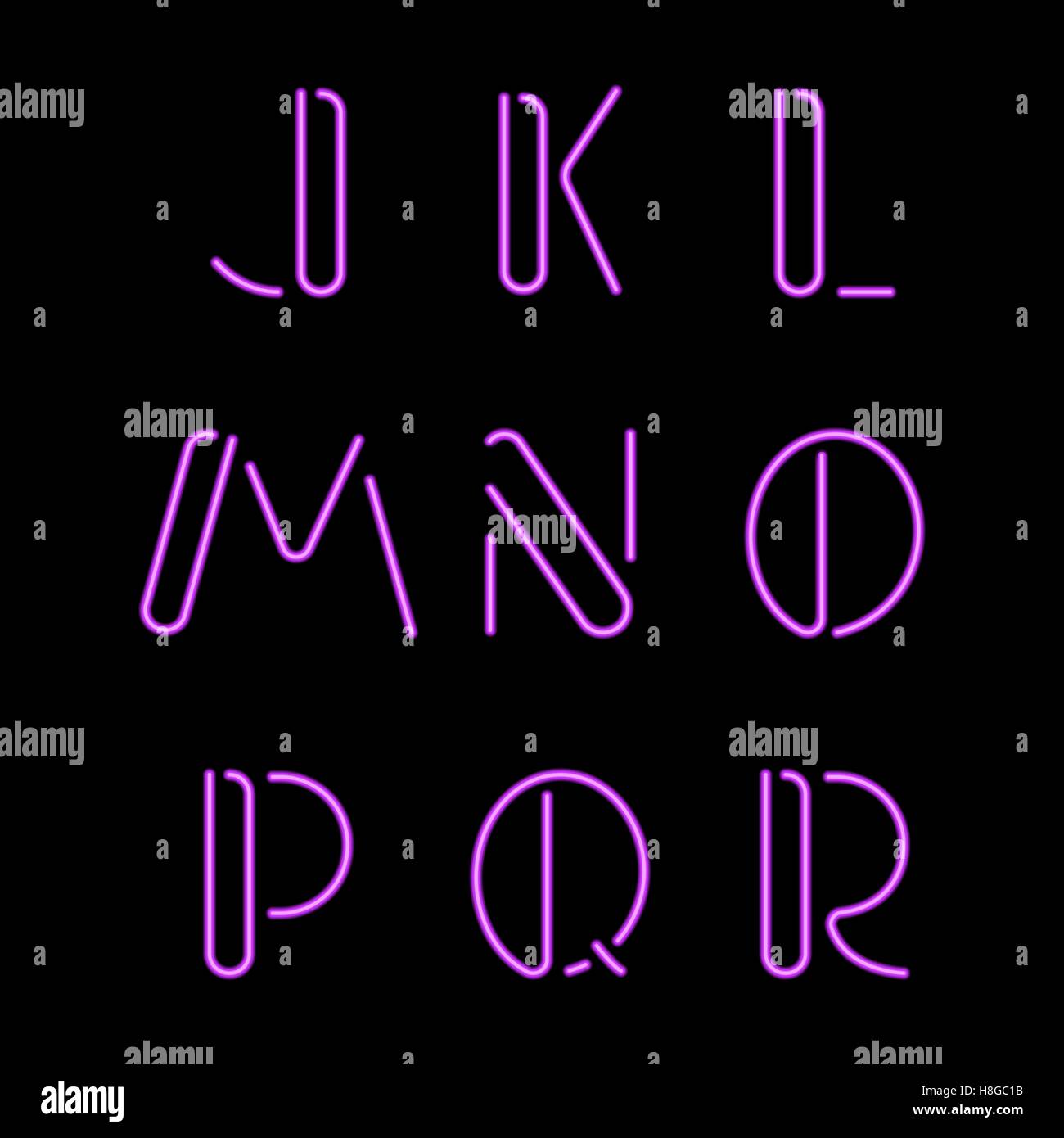 Vector illustration de lettres de néon. Eps 10 Illustration de Vecteur