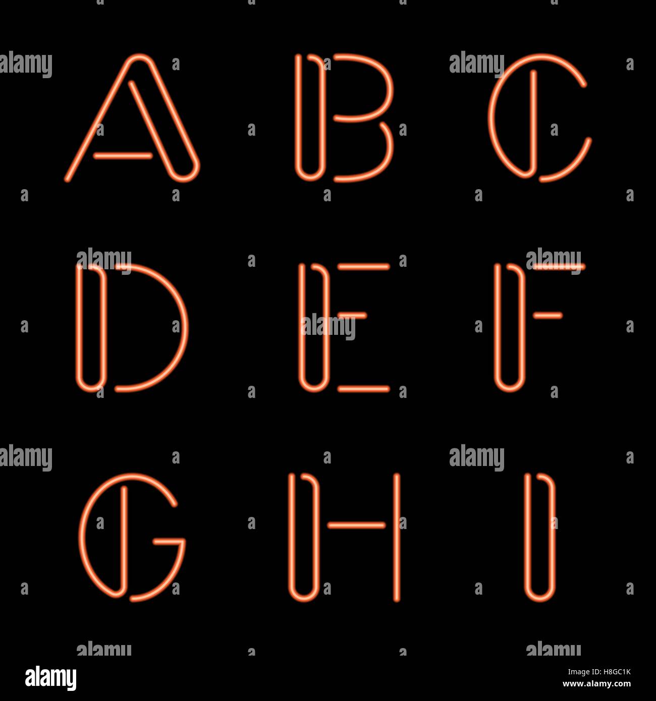 Vector illustration de lettres de néon. Eps 10 Illustration de Vecteur