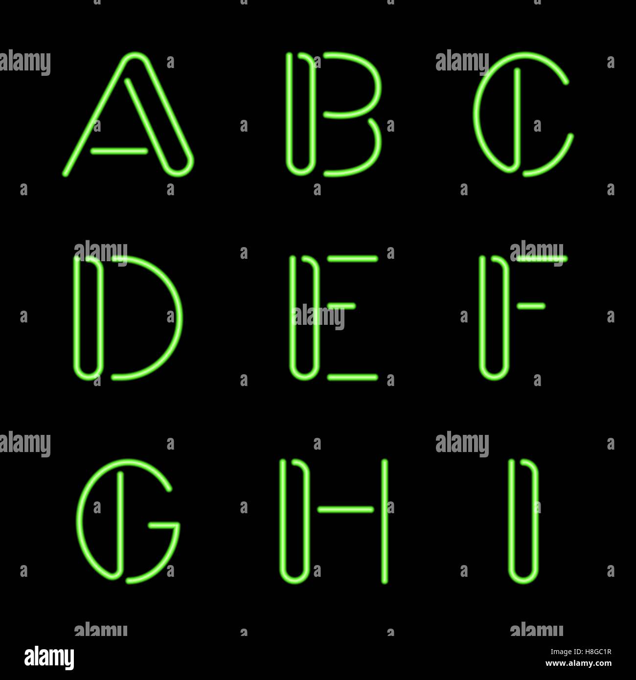 Vector illustration de lettres de néon. Eps 10 Illustration de Vecteur