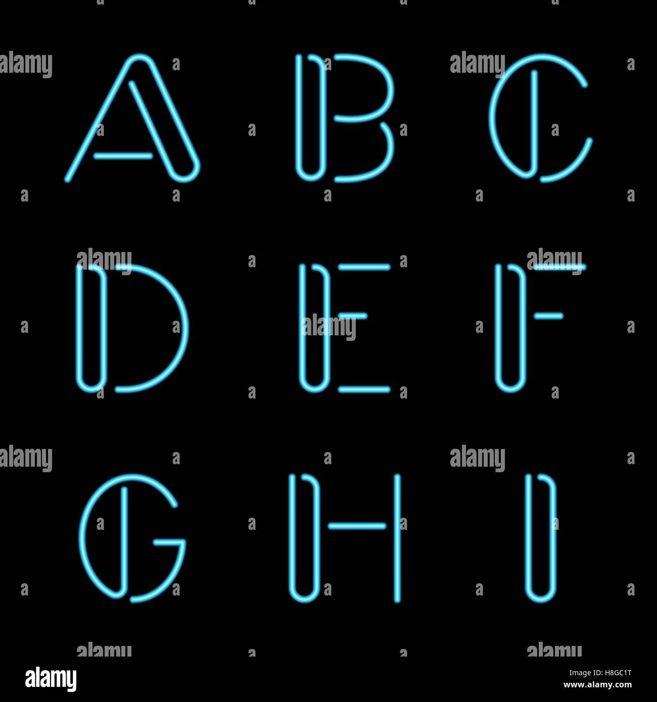 Vector illustration de lettres de néon. Eps 10 Illustration de Vecteur