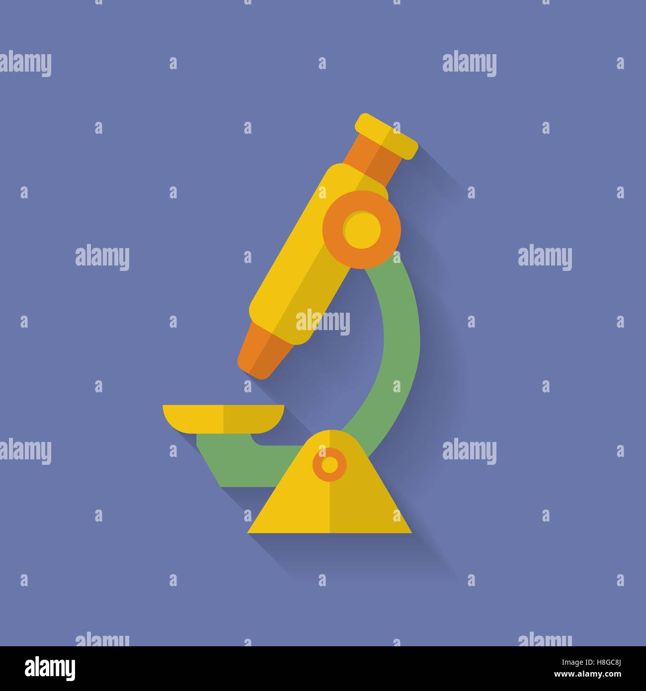 L'icône de microscope. Icône vecteur moderne de style plat Illustration de Vecteur