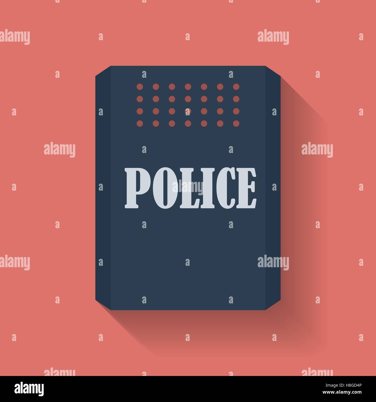 Icône de l'agression de la Police de protection. Style plat Illustration de Vecteur