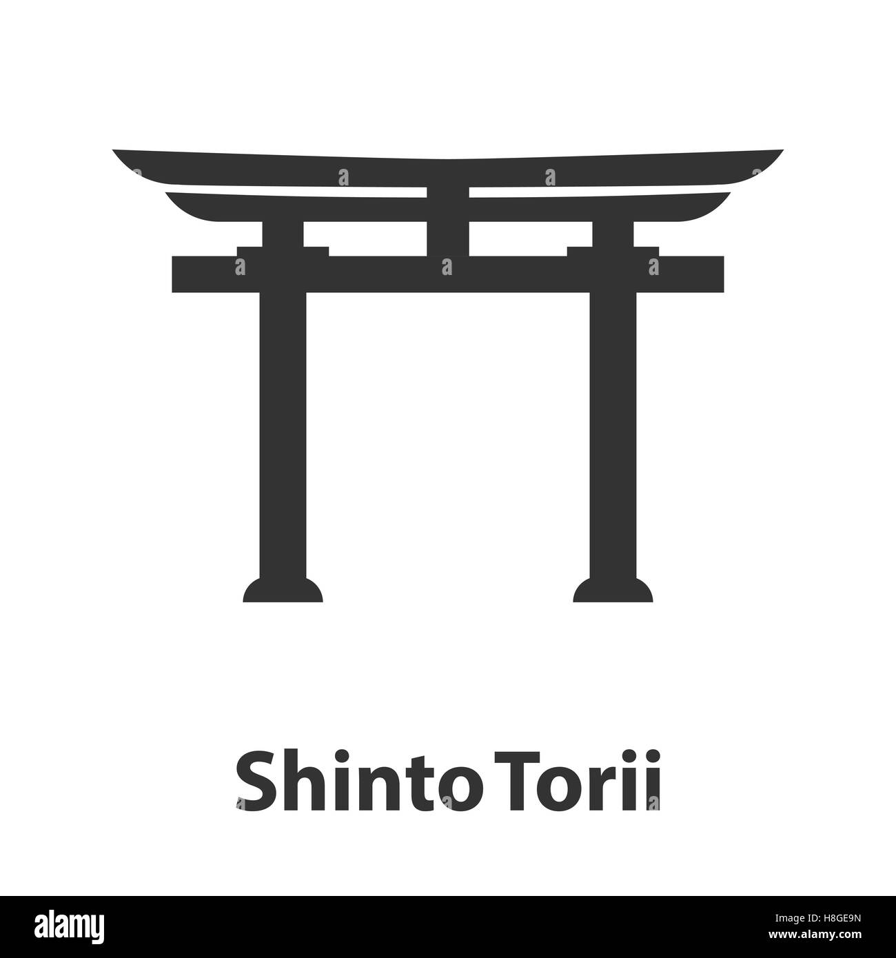 De l'icône Symbole Shinto. Torii religion sign Illustration de Vecteur