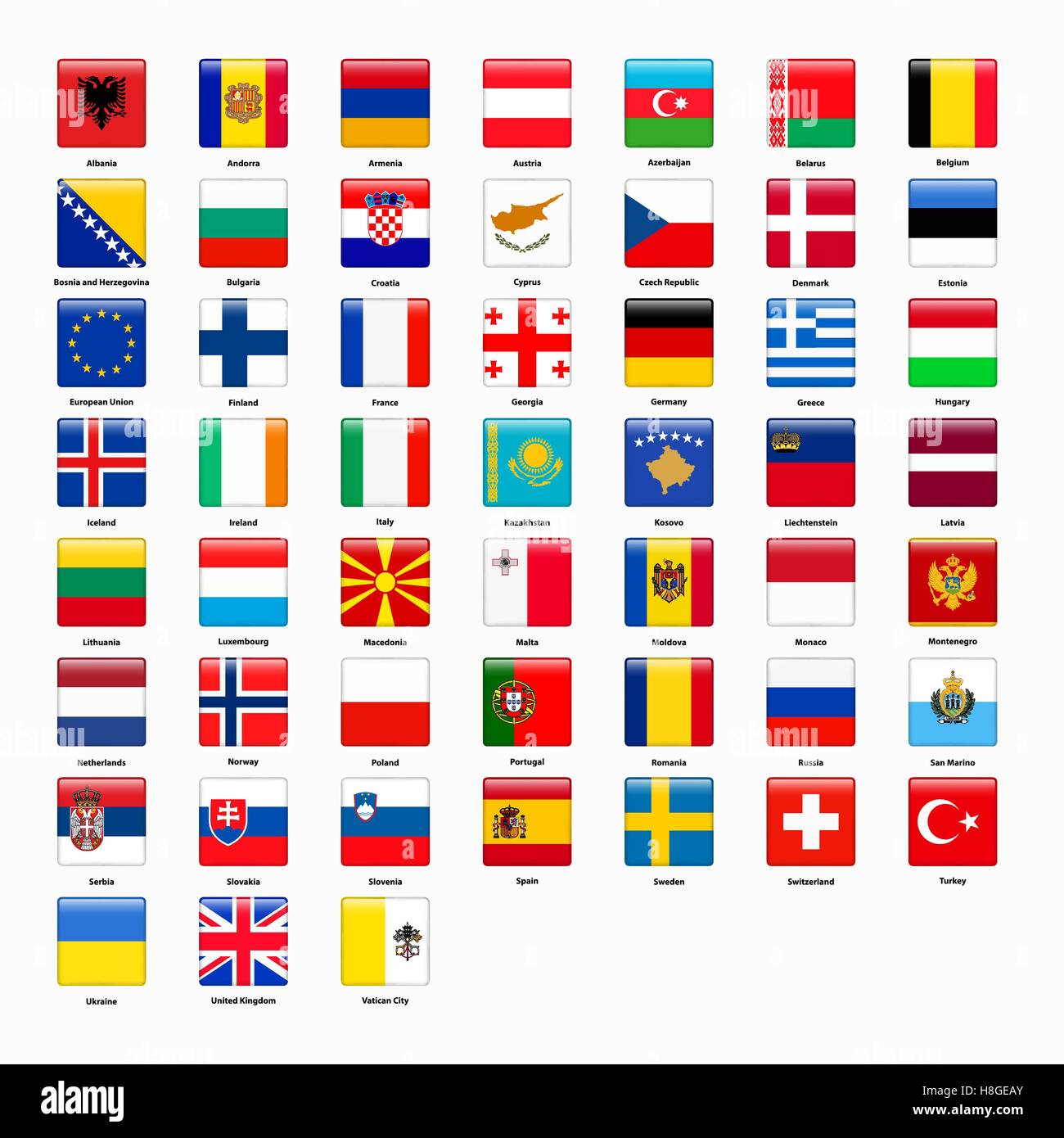 Ensemble de drapeaux de tous les pays de l'Europe. Vector illustration  Image Vectorielle Stock - Alamy