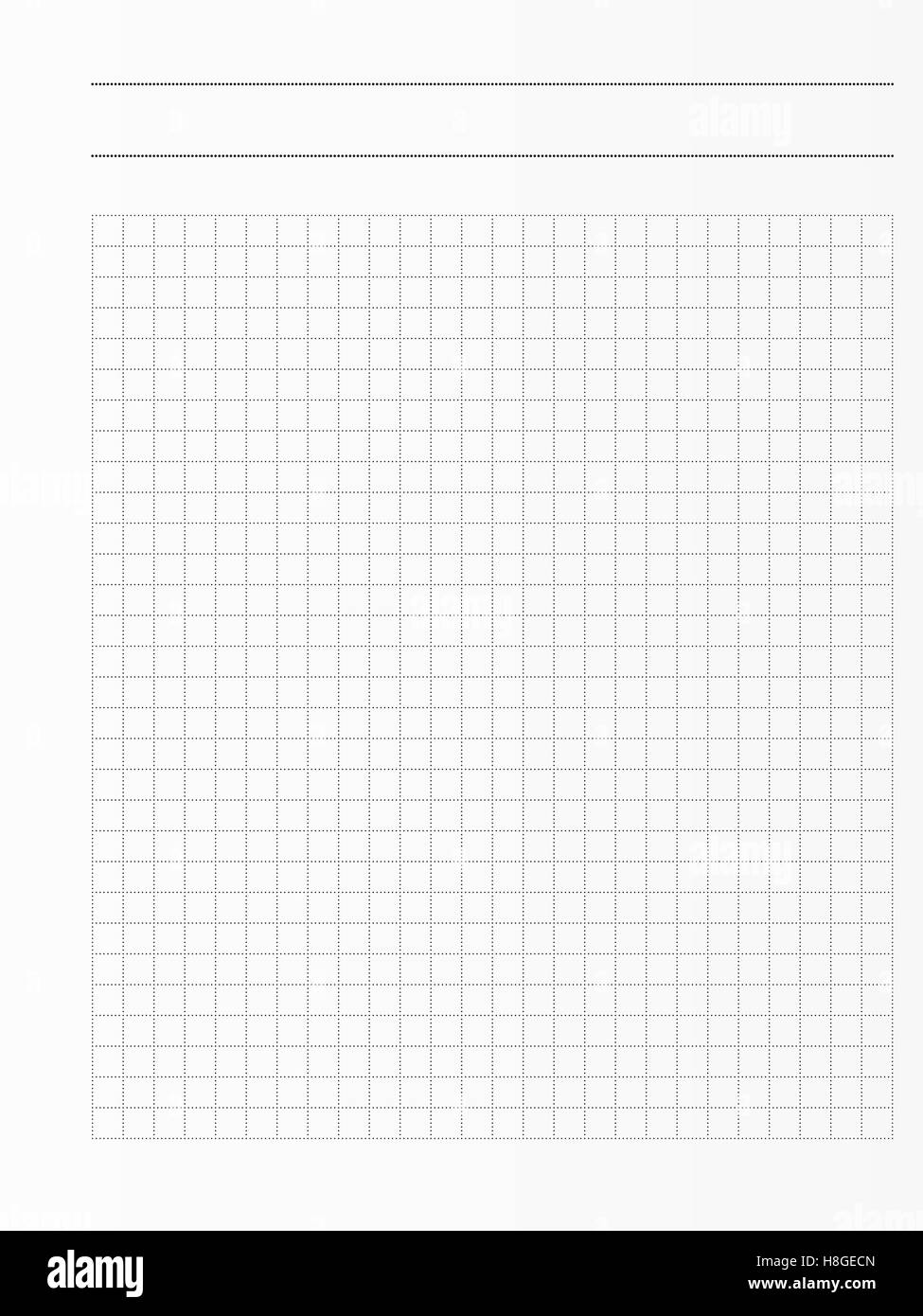 Feuille de papier de l'ordinateur portable de l'école. Arrière-plan de la page Livre d'exercice. Le bloc-notes au carré en toile de fond. Vector illustration Illustration de Vecteur