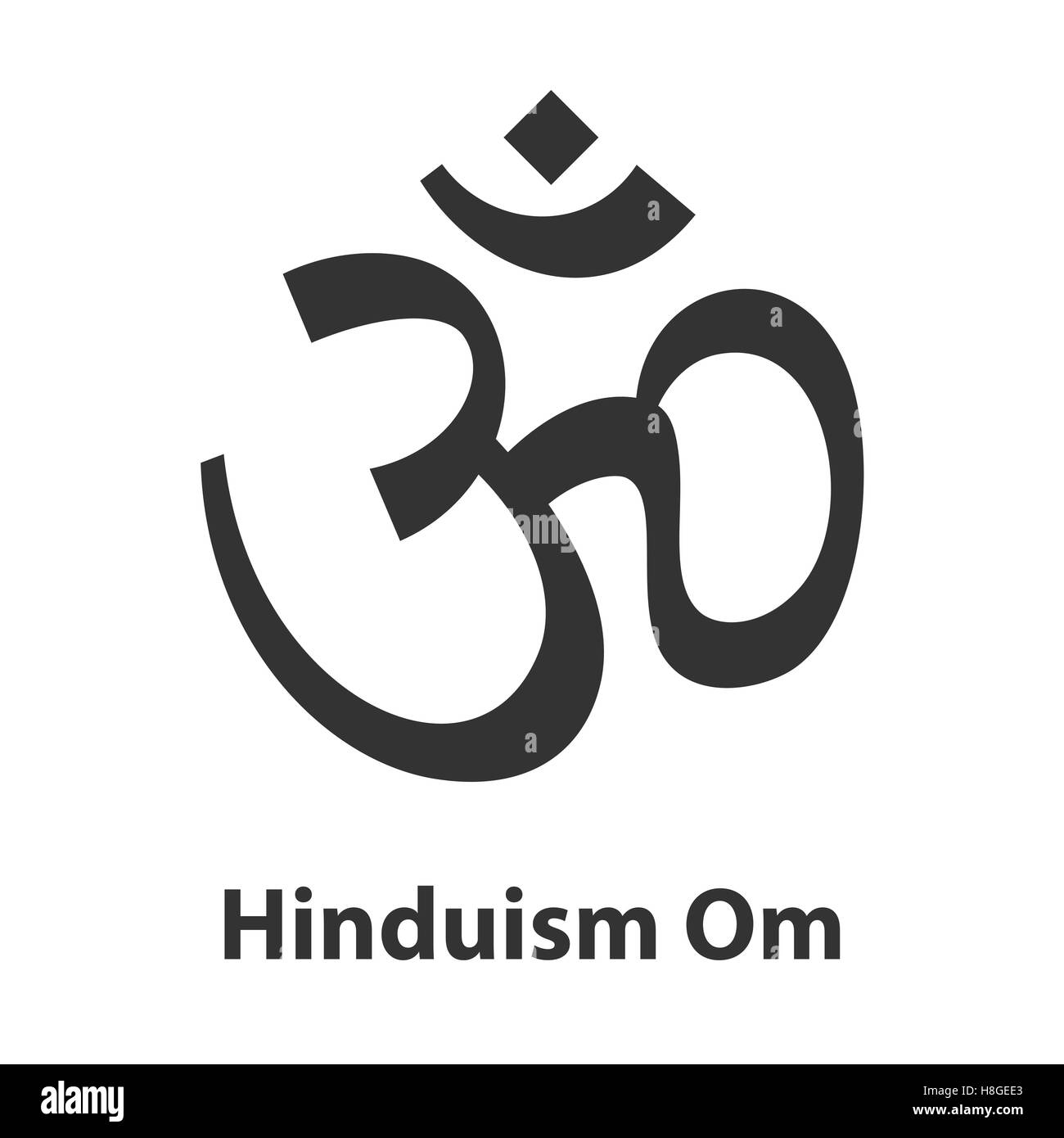 Icône de l'Om ou Aum symbole. L'hindouisme religion sign Illustration de Vecteur