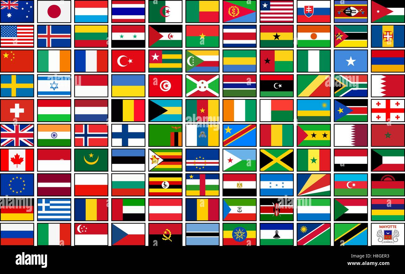 Tous les drapeaux de pays Banque d'images vectorielles - Alamy