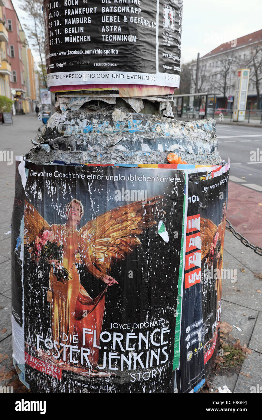 Florence Foster Jenkins poster annonce dans Prenzlauer Berg, Berlin KATHY DEWITT Banque D'Images