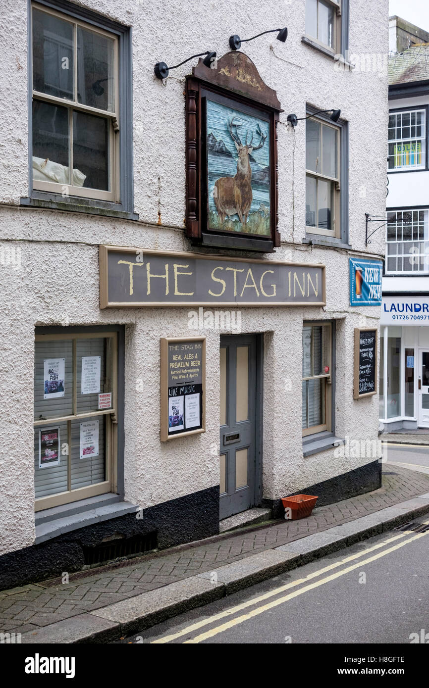 Ville de St Austell Cornwall England UK the Stag Inn Pub Banque D'Images