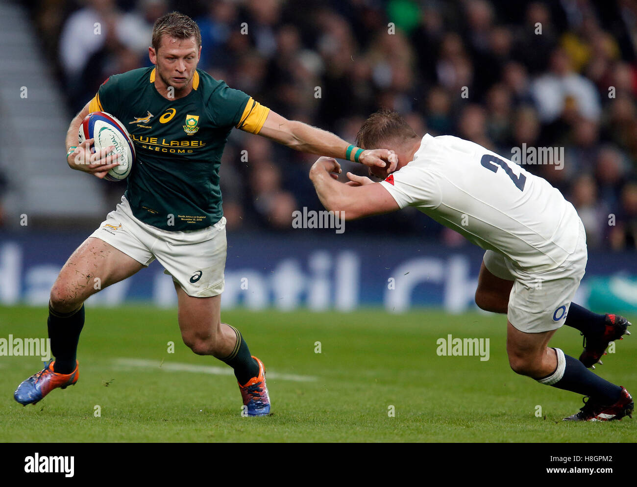 Londres, Royaume-Uni. 12 novembre, 2016. Ruan Combrinck & Dylan Hartley l'Angleterre v l'Afrique du Sud l'Angleterre v l'Afrique du Sud, Internationaux de novembre 2016 Twickenham, Londres, Angleterre 12 novembre 2016 Internationaux de novembre 2016 Le Stade de Twickenham, Londres, Angleterre Allstar Crédit : photo library/Alamy Live News Banque D'Images