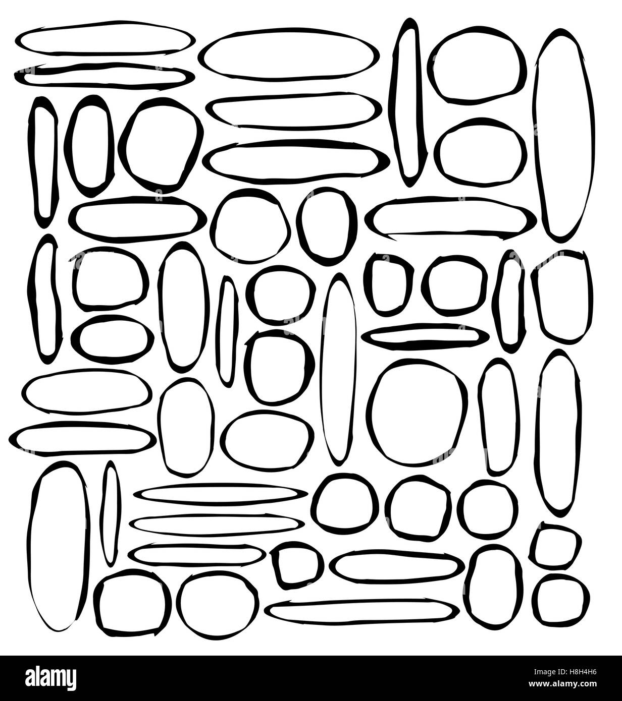 Les formes rondes et ellipse over white Illustration de Vecteur