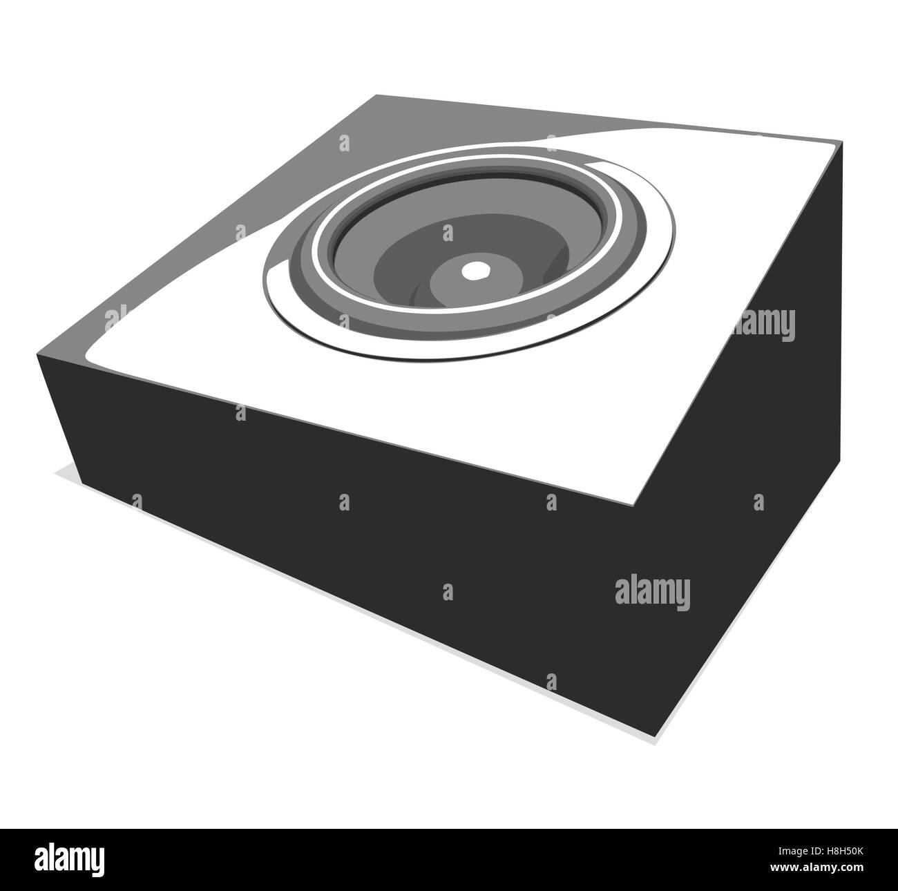 Sound-system partie illustration flyer en tons de gris Illustration de Vecteur