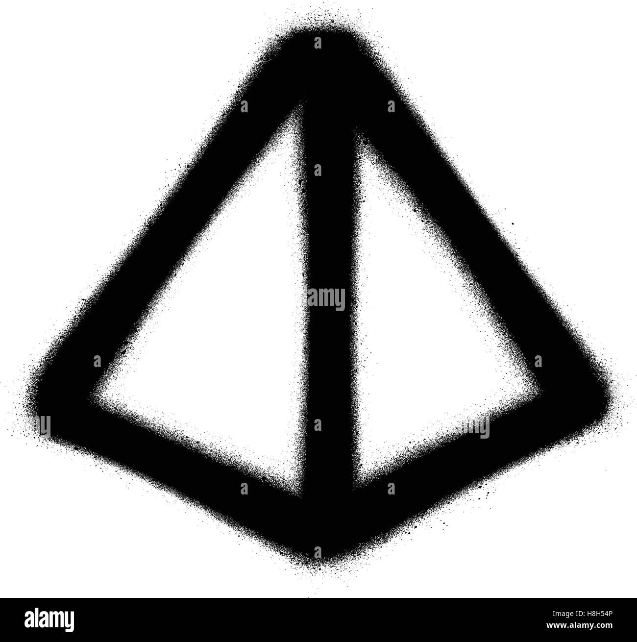 L'icône graffiti piramid pulvérisé en noir sur blanc Illustration de Vecteur