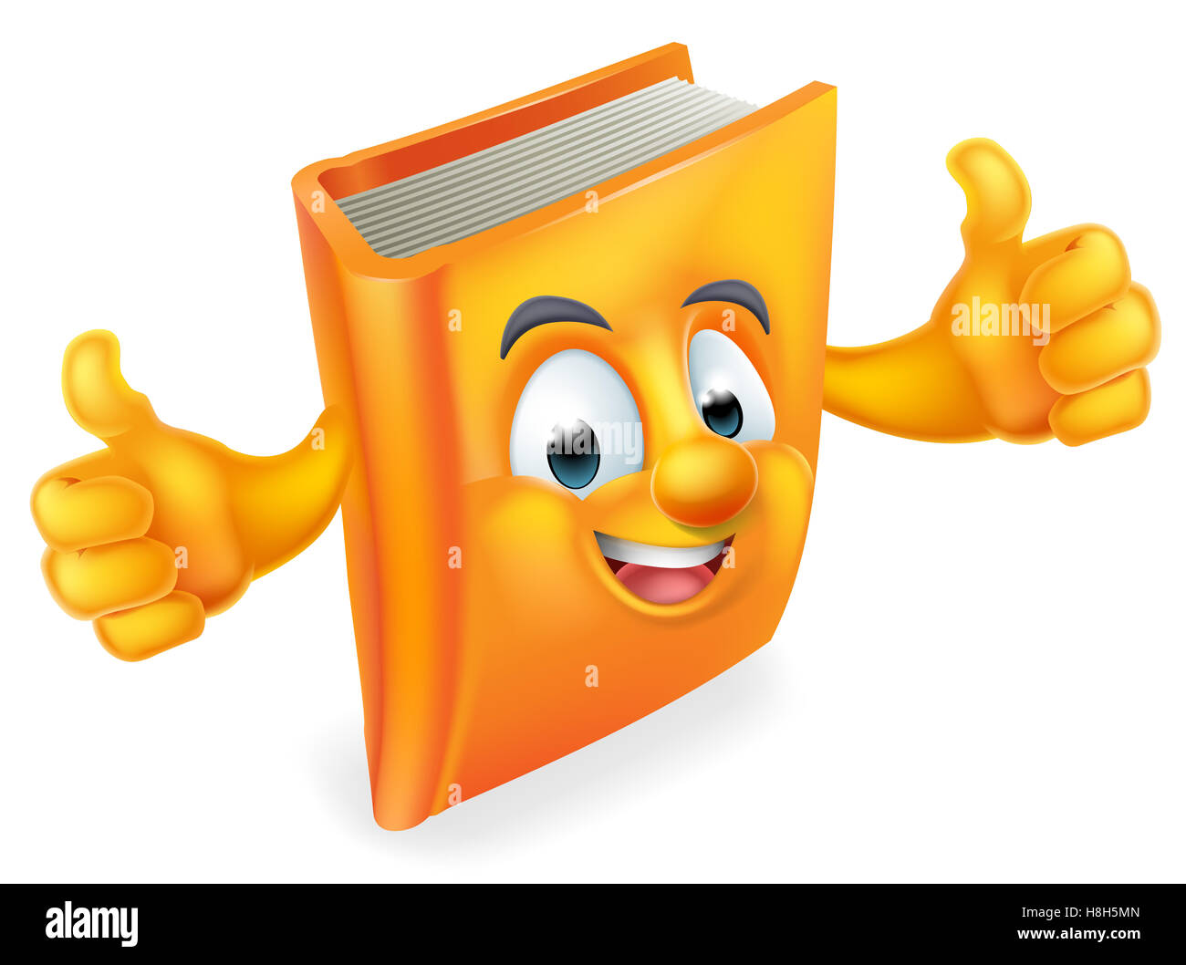 Une bonne éducation cute mascot livre personnage donnant un coup de pouce Banque D'Images