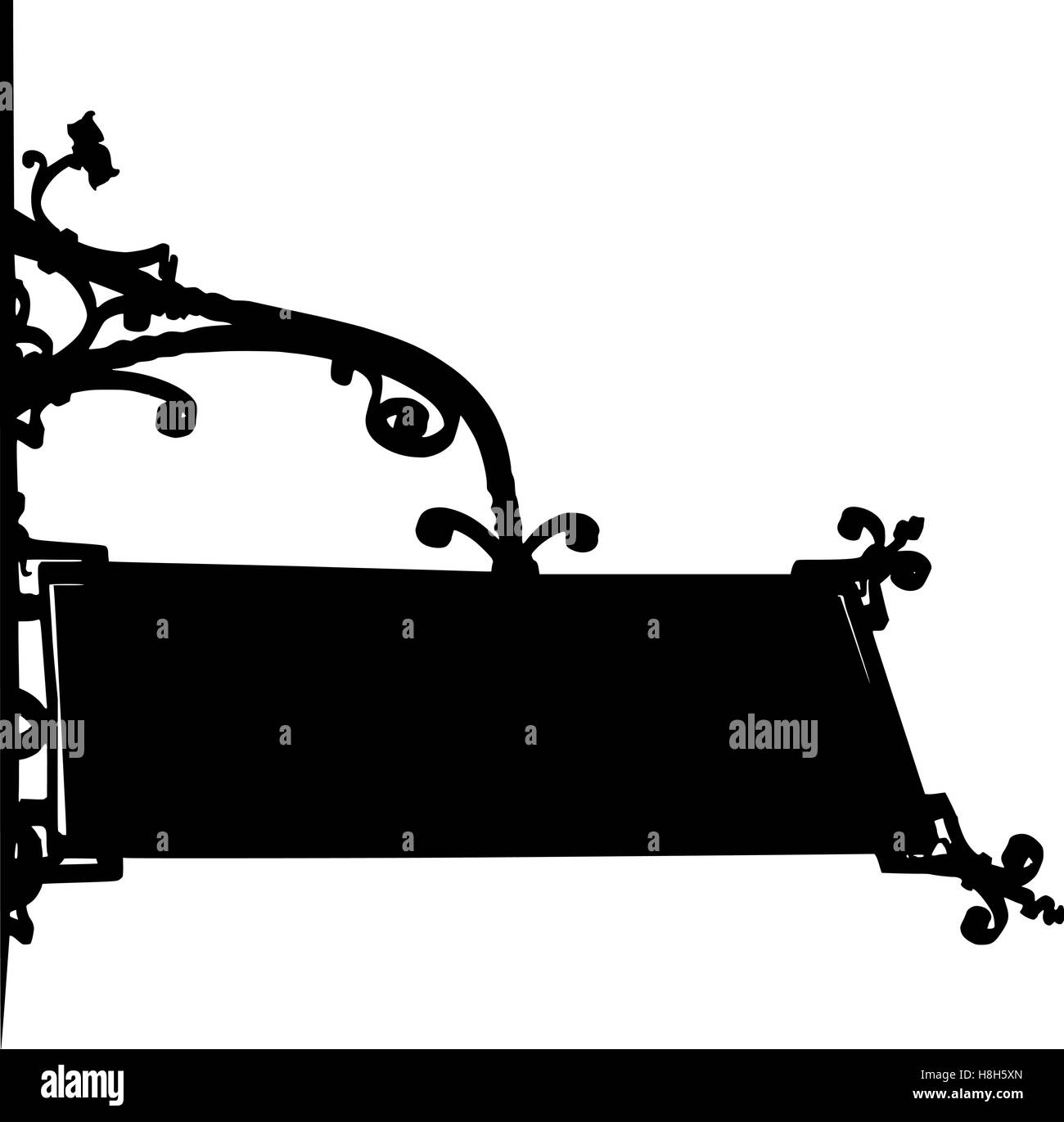 Ancien magasin silhouette élégante avant de signer avec la chaîne et boucles Illustration de Vecteur