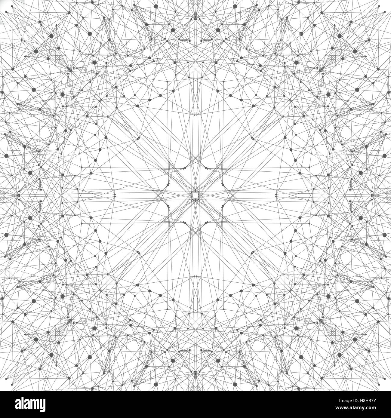 Fond abstrait géométrique avec des lignes et points. La conception de la technologie futuriste. Vector illustration Illustration de Vecteur