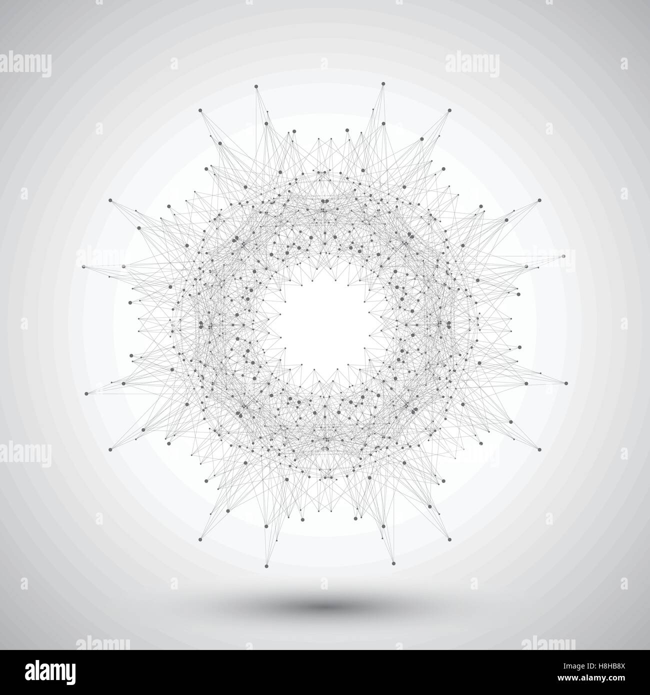 Abstrait géométrique forme ronde avec ligne et points. Composition graphique pour la médecine, la science, la technologie, la chimie. Vector illustration Illustration de Vecteur
