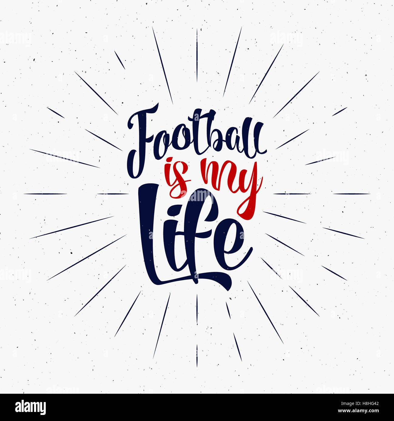 Typographie de football retro signe. Superposition de soccer. Le football est ma vie. Lettrage main retro design tee pour les présentations, des t-shirts, équipements sportifs, web, print, identité. . Banque D'Images