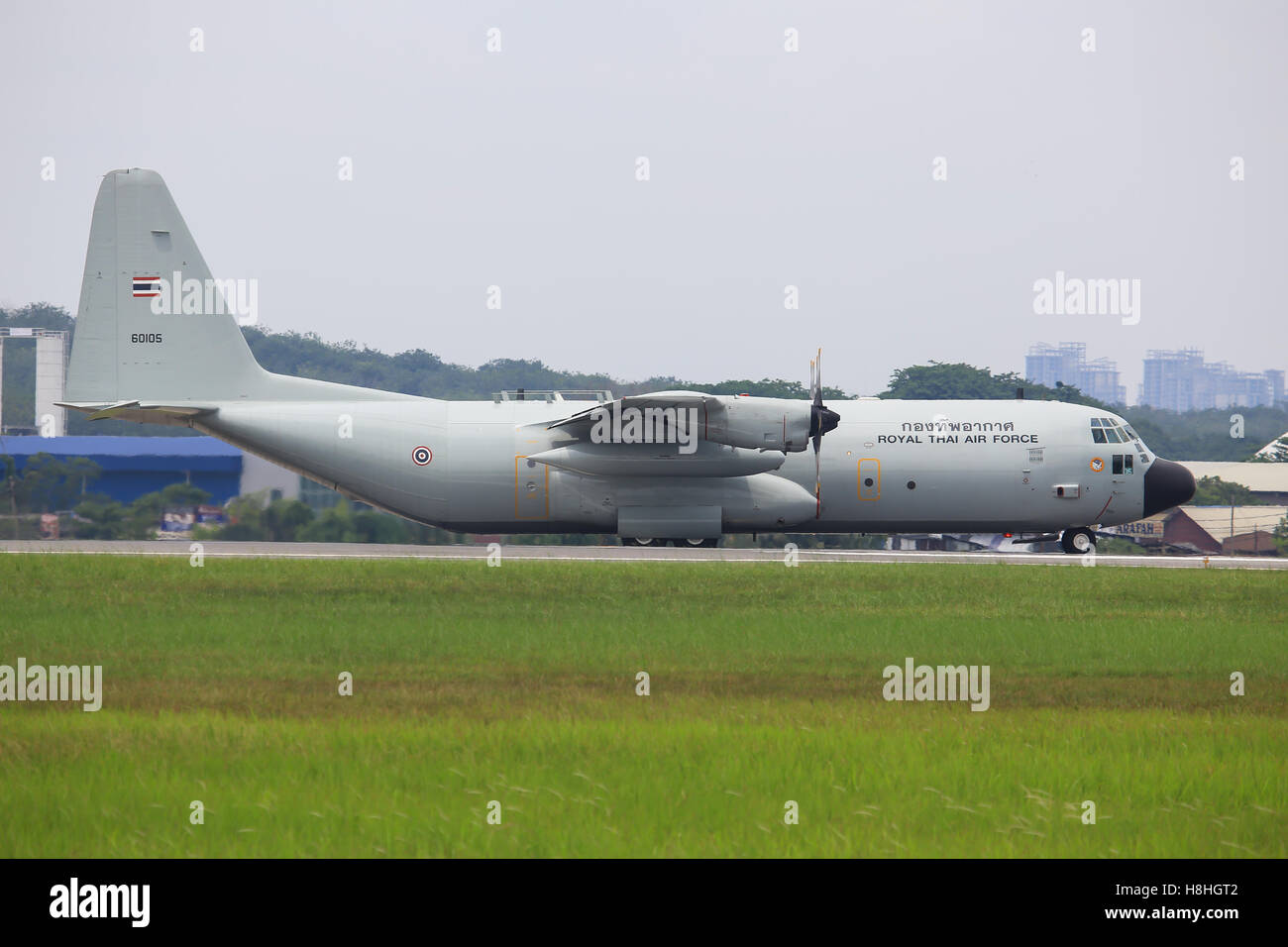 Kuala Lumpur Malaisie Subang/ Février 10, 2015 Thaïlande : Hercules C 130 de la Force aérienne à l'aéroport de Subang. Banque D'Images