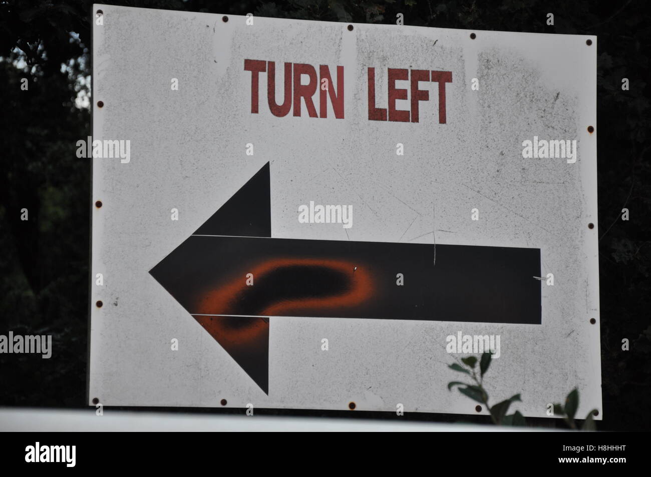 Tourner à gauche Banque D'Images