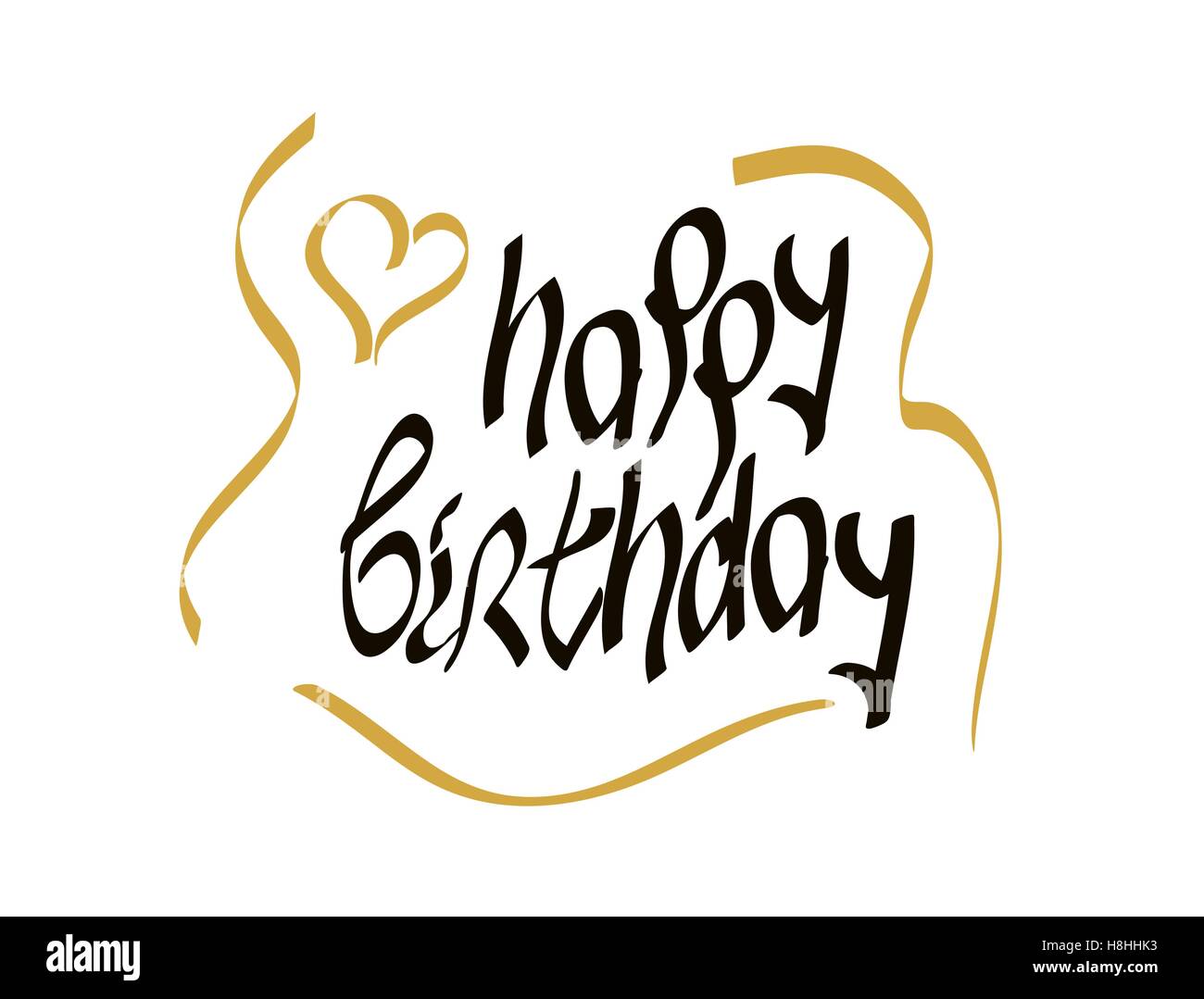 Joyeux anniversaire lettrage script hand drawn vector illustration Illustration de Vecteur