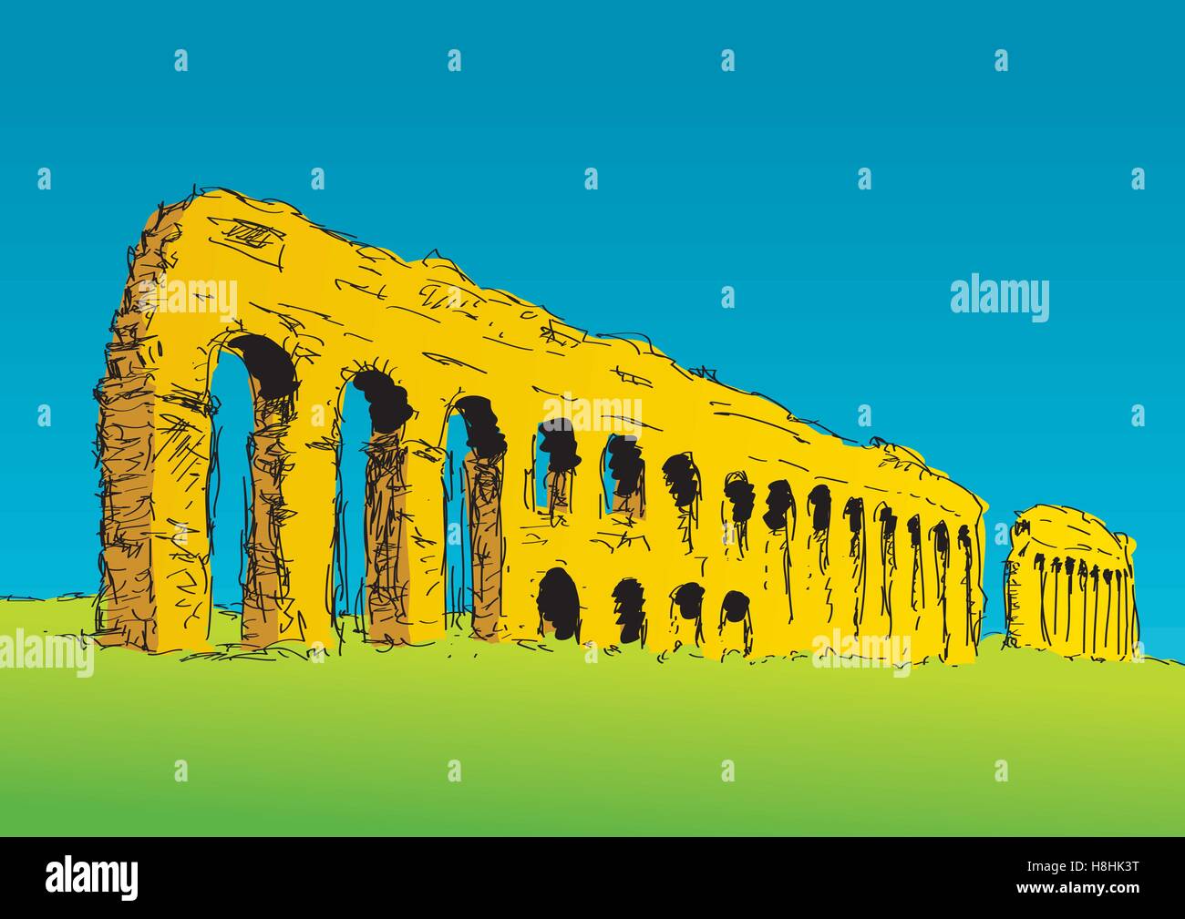 Vector illustration d'un ancien aqueduc romain Illustration de Vecteur
