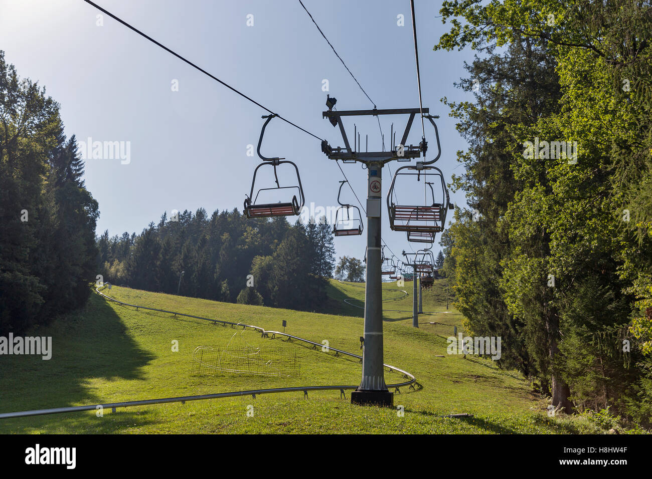 Luge d'été et le télésiège de Bled, Slovénie Banque D'Images