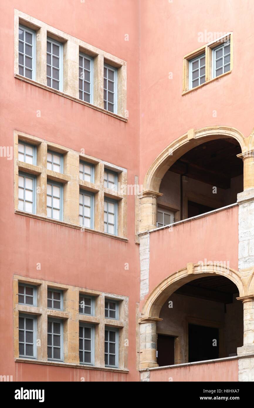 Bâtiment historique et du vieux Lyon. Le Vieux Lyon est le plus grand quartier renaissance de Lyon dans le 5ème arrondissement, France Banque D'Images