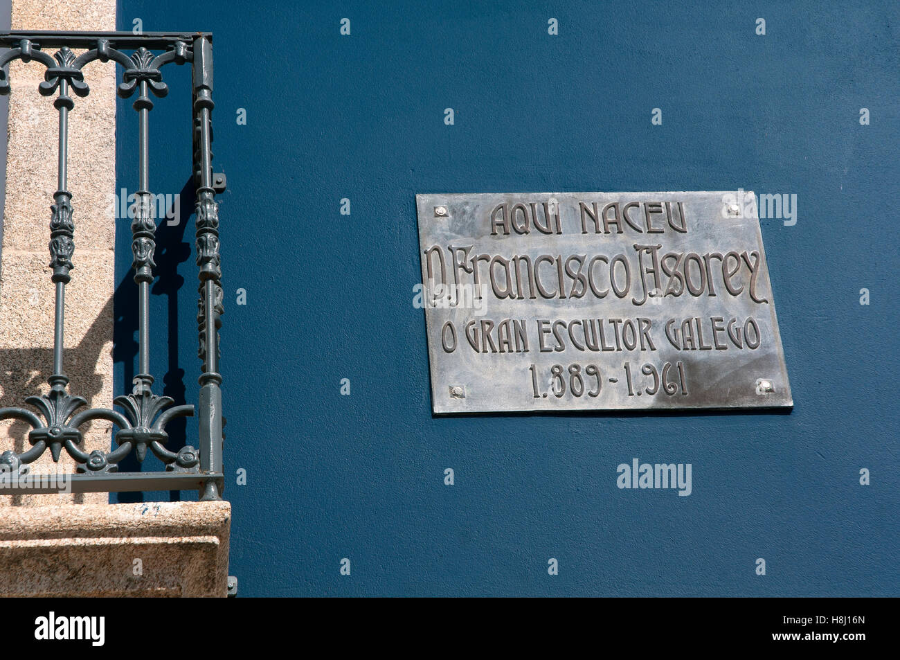 Berceau de la sculpteur galicien Francisco Asorey, Sanxenxo, Pontevedra province, région de la Galice, Espagne, Europe Banque D'Images