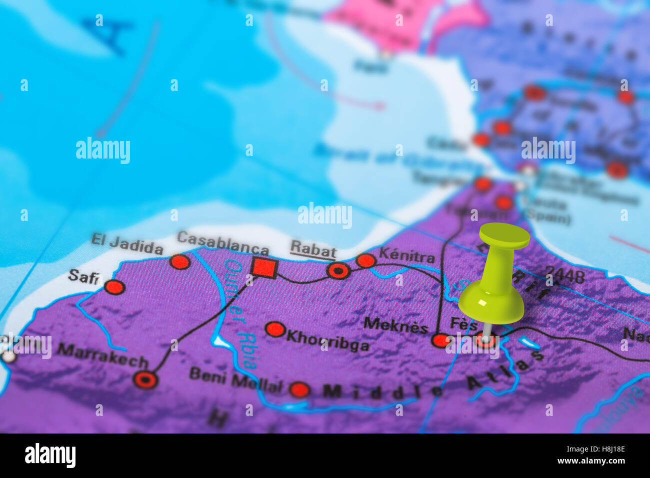 Carte de Fes Maroc Banque D'Images
