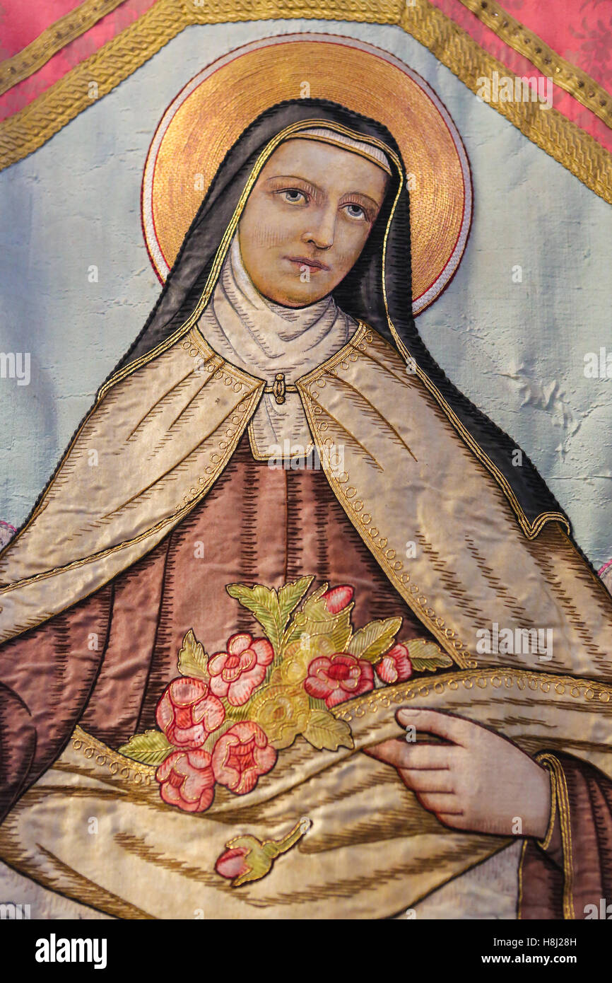 Portrait de sainte Thérèse de Lisieux, un français catholique romaine Carmélite déchaussée largement vénéré à l'époque moderne. Banque D'Images