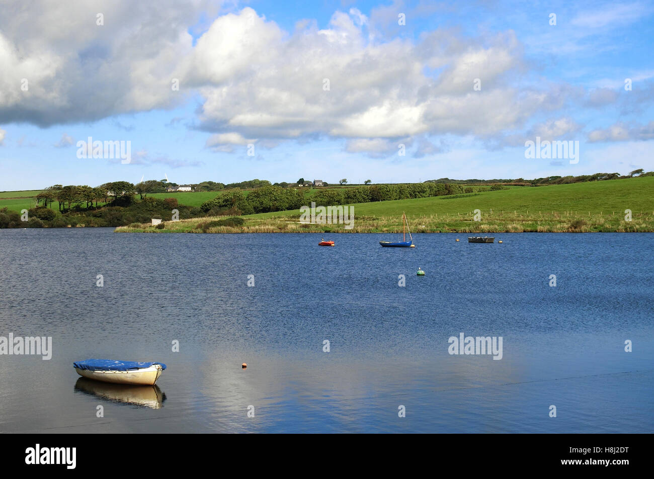 Tamar, réservoir du lac Supérieur Cornwall Devon Frontière, England, UK Banque D'Images