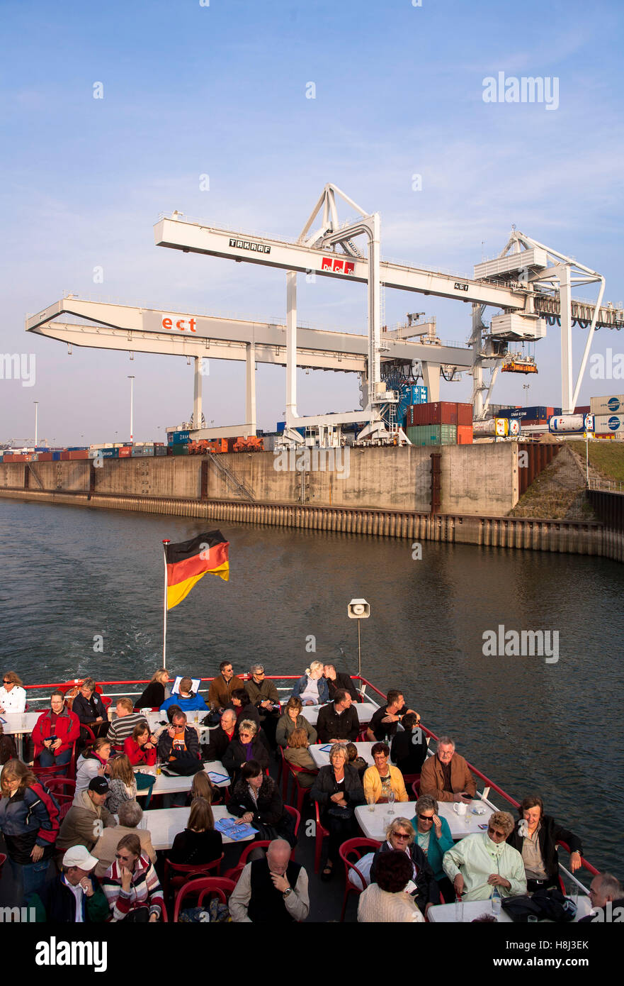 L'Allemagne, la région de la Ruhr, Duisburg, visite du port de conteneurs, chabor. Banque D'Images